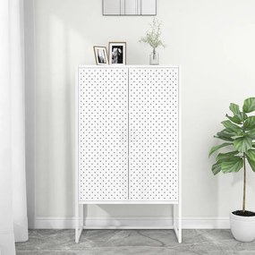 vidaXL Aparador alto 80x35x135 cm aço branco