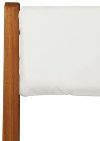 3 pcs conjunto bistrô dobrável c/ almofadões em acácia maciça