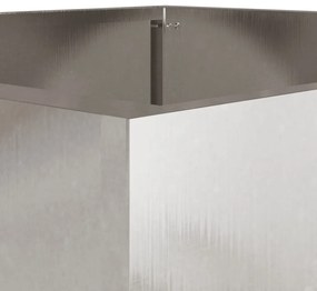 Vaso/floreira 42x38x75 cm aço inoxidável prateado