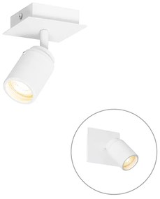 Foco de banheiro moderno branco quadrado IP44 - Ducha Moderno