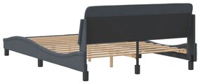 Estrutura de cama sem colchão 140x190 cm veludo cinzento-escuro