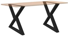 Pés para mesa de jantar 2 peças preto 90x(72-73,3) cm aço