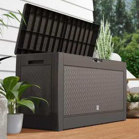 Caixa exterior com tampo Matuba 310L Rodas 119 x 48 x 60 cm Castanho