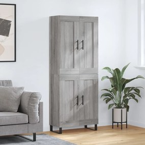 vidaXL Armário alto 69,5x34x180 cm derivados de madeira sonoma cinza