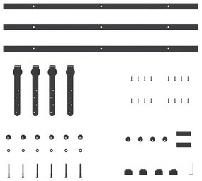 Kit para armário deslizante aço carbono 244 cm