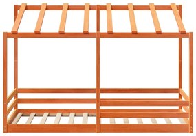 Telhado infantil c/ telhado 100x200cm pinho maciço castanho-mel