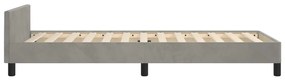 Estrutura de cama sem colchão 80x200 cm veludo cinzento-claro
