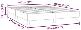 Estrutura de cama sem colchão 160x210 cm veludo cinzento-escuro