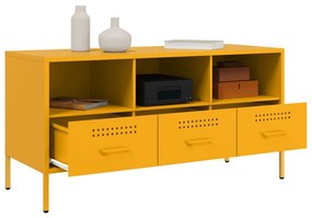 Móvel TV 100,5x39x50,5 cm aço laminado a frio amarelo mostarda