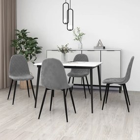 vidaXL Cadeiras de jantar 4 pcs veludo cinzento-claro