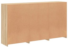 Aparador com luzes LED 181,5x37x100 cm carvalho sonoma
