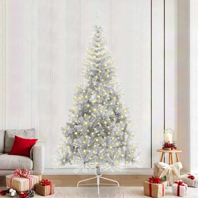 vidaXL Árvore de Natal Artificial Prateado 240 cm PET