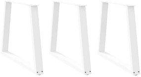Pernas para mesa de jantar em V 3 peças, branco, 80x(72-73,3) cm, aço