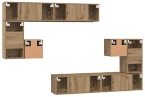 Conjunto de móvel de TV 8 pcs Carvalho Artesanal