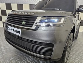 Carro elétrico para crianças RANGE ROVER VOGUE 24V, 2 Lugares, Pneus Borracha, Assento pele, Luzes Cinzento