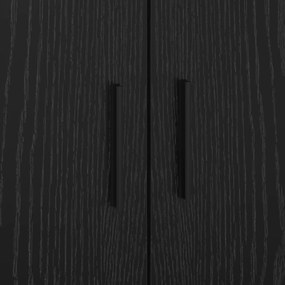 Estrutura de Cama Armazenamento em Carvalho Preto 100x200 cm