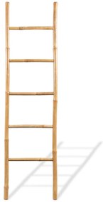 Toalheiro escada com 5 degraus bambu 150 cm