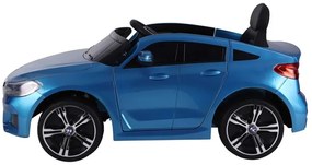 Carro Elétrico infantil BMW 6 GT 12v, módulo de música, banco em pele, pneus de borracha EVA Azul