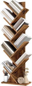 Estante de pé em forma de árvore, estante para livros, 20 x 38 x 115 castanho
