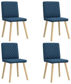 Cadeiras de jantar 4 pcs tecido azul