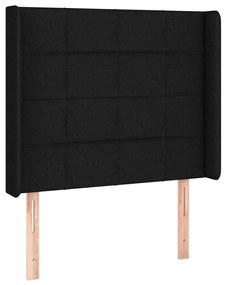 Cabeceira de cama c/ luzes LED tecido 83x16x118/128 cm preto