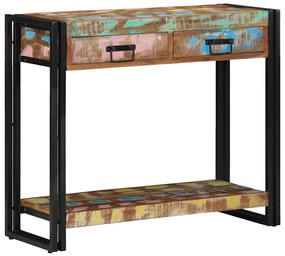 Mesa de Consola vidaXL Multicolorida em Madeira recuperada e Metal