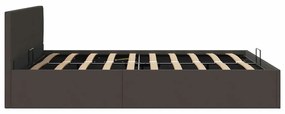 Cama hidráulica c/ arrumação 160x200 cm tecido cinzento-escuro