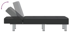 Chaise longue couro artificial preto