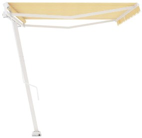 Toldo retrátil manual independente 500x300 cm amarelo e branco
