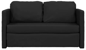 Sofá-cama sem pés 112x174x55 cm couro artificial preto