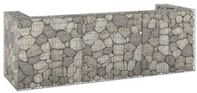 Muro gabião p/ caixotes do lixo aço galvanizado 325x100x110 cm