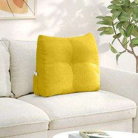 vidaXL Travesseiro para Costas Amarelo 60 x 24 x 50 cm Veludo