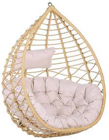 Cadeira suspensa em rattan cor natural e suporte  ARSITA Beliani