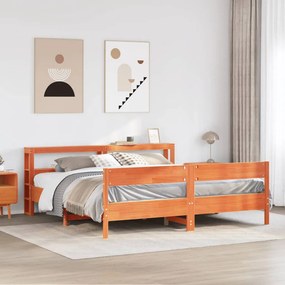 vidaXL Cama sem colchão 180x200 cm pinho maciço castanho-mel