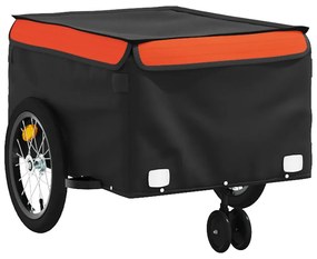 Reboque para bicicleta 45 kg ferro preto e laranja