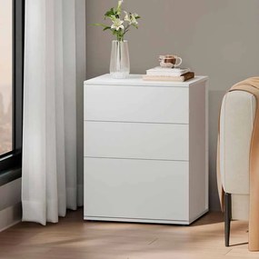 Mesa de cabeceira com 3 gavetas 35 x 45 x 58,7 cm branca-cappuccino bege
