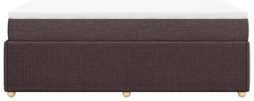 Cama boxspring com colchão 120x190 cm tecido castanho-escuro