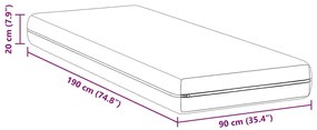 Colchões Branco 90 x 190 cm Tecido 100% poliéster