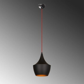 Candeeiro Chandelier Elmas – Preto e Vermelho – 23 cm de Diâmetro x 13