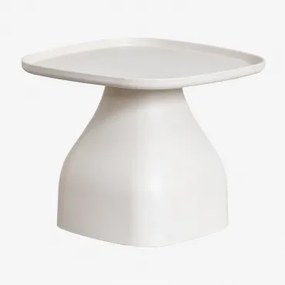 Mesa Auxiliar Quadrada 50x50 Cm Em Polipropileno Jubarri ↑38 Cm & Branco Glacial - Sklum