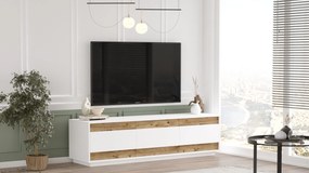Móvel de TV "Aurelio" – Pinho Atlântico &amp; Branco – 180 x 48,6 x 44,8 c