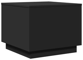 Mesa de centro com luzes LED 50x50x40 cm preto