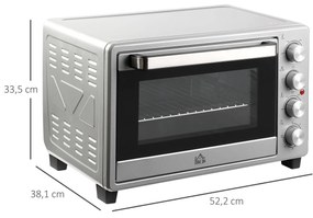 Mini Forno 32L 16000 com 3 Modos de Aquecimento Temperatura até 230 °C Temporizador  52,2x38,1x33,5 cm Prata