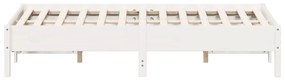 Cama sem colchão 120x190 cm madeira de pinho maciça branco