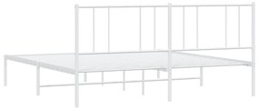 Estrutura de cama com cabeceira 193x203 cm metal branco