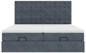 Estrutura cama otomana colchões 160x200 cm cinzento escuro