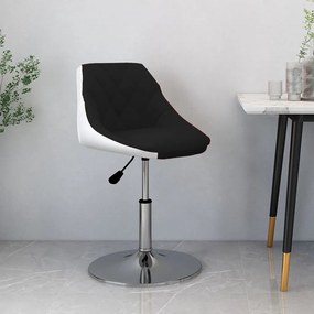 vidaXL Banco de bar couro artificial preto e branco
