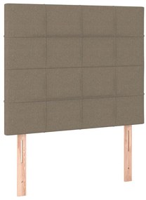 Cama com molas/colchão 90x190 cm tecido castanho-acinzentado