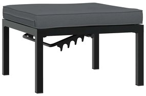 3 pcs conjunto de sofás p/ jardim c/ almofadões alumínio preto