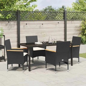 Conjunto de Jantar para Jardim com 5 Peças da com Almofadas de Rattan